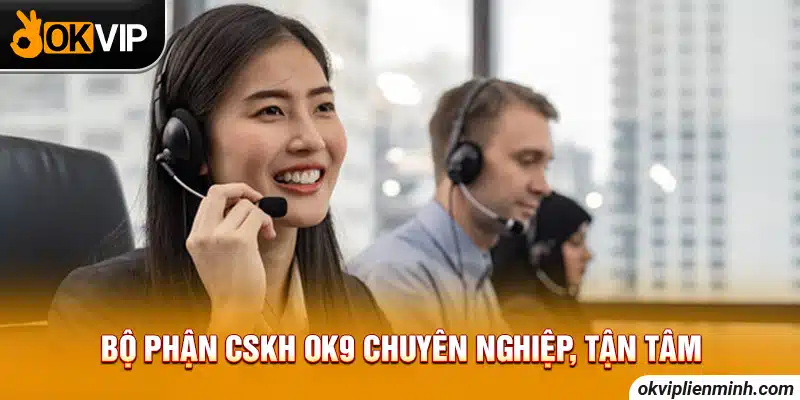 Bộ phận CSKH OK9 chuyên nghiệp, tận tâm